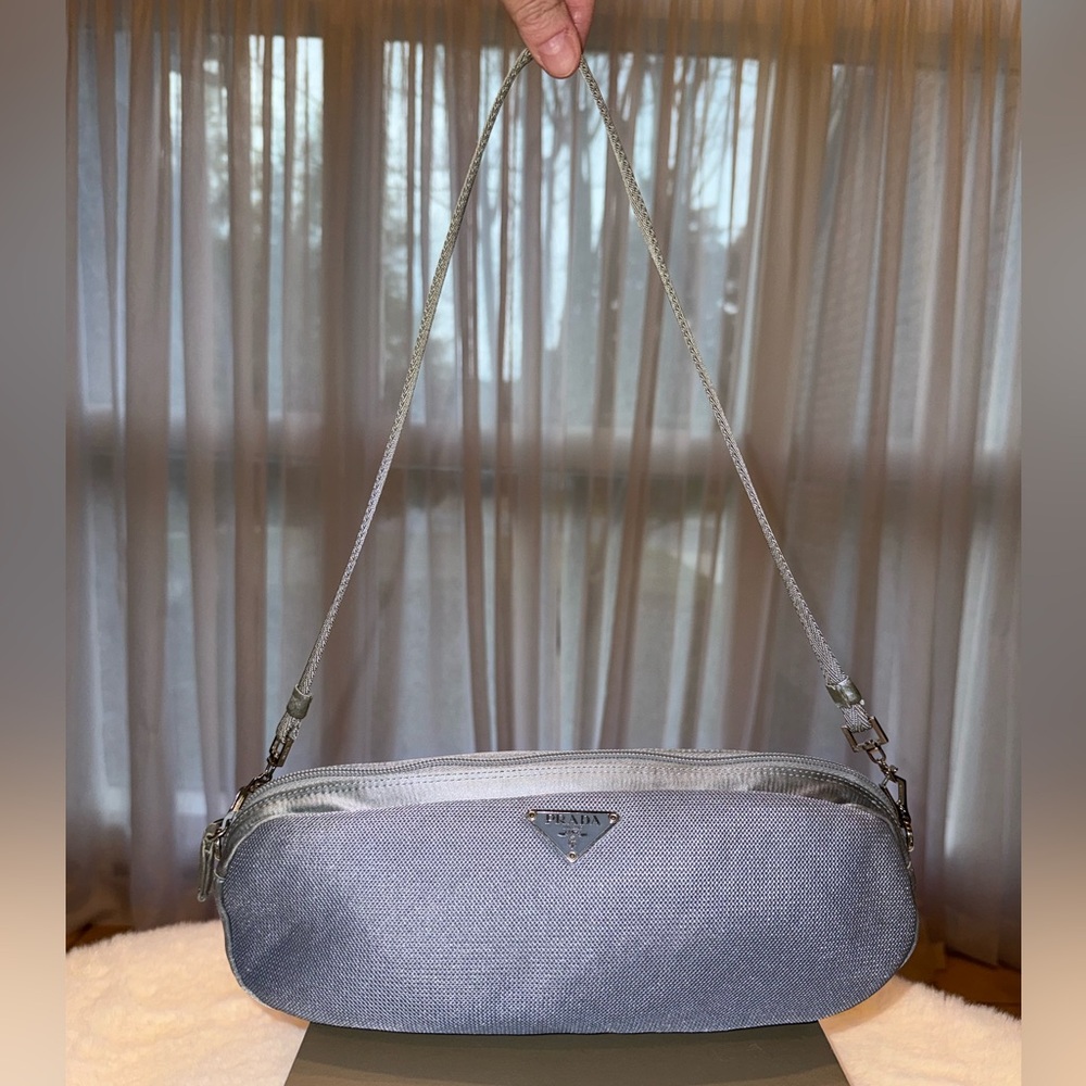 Prada Silver Mesh Shoulder Bag
